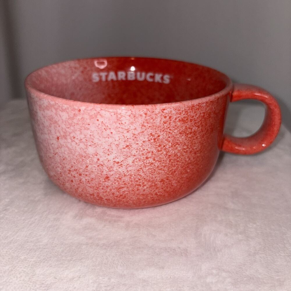 Starbucks Holiday 2020 Coffee Mug 16 Ounce Tea Cup Red White Splatter Large EUC